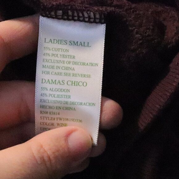 GreenTea |‎ On Cloud Wine Crewneck Pullover Sweater Small - Picture 6 of 7